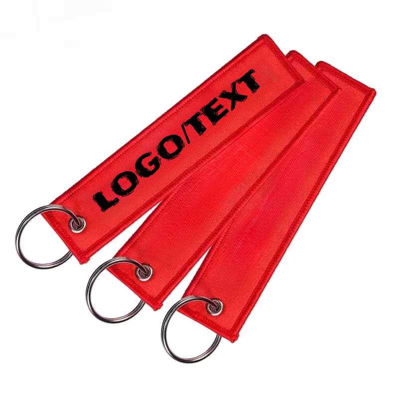 Embroidery Name - Custom Logo Aviation Bag Ribbon Keyring