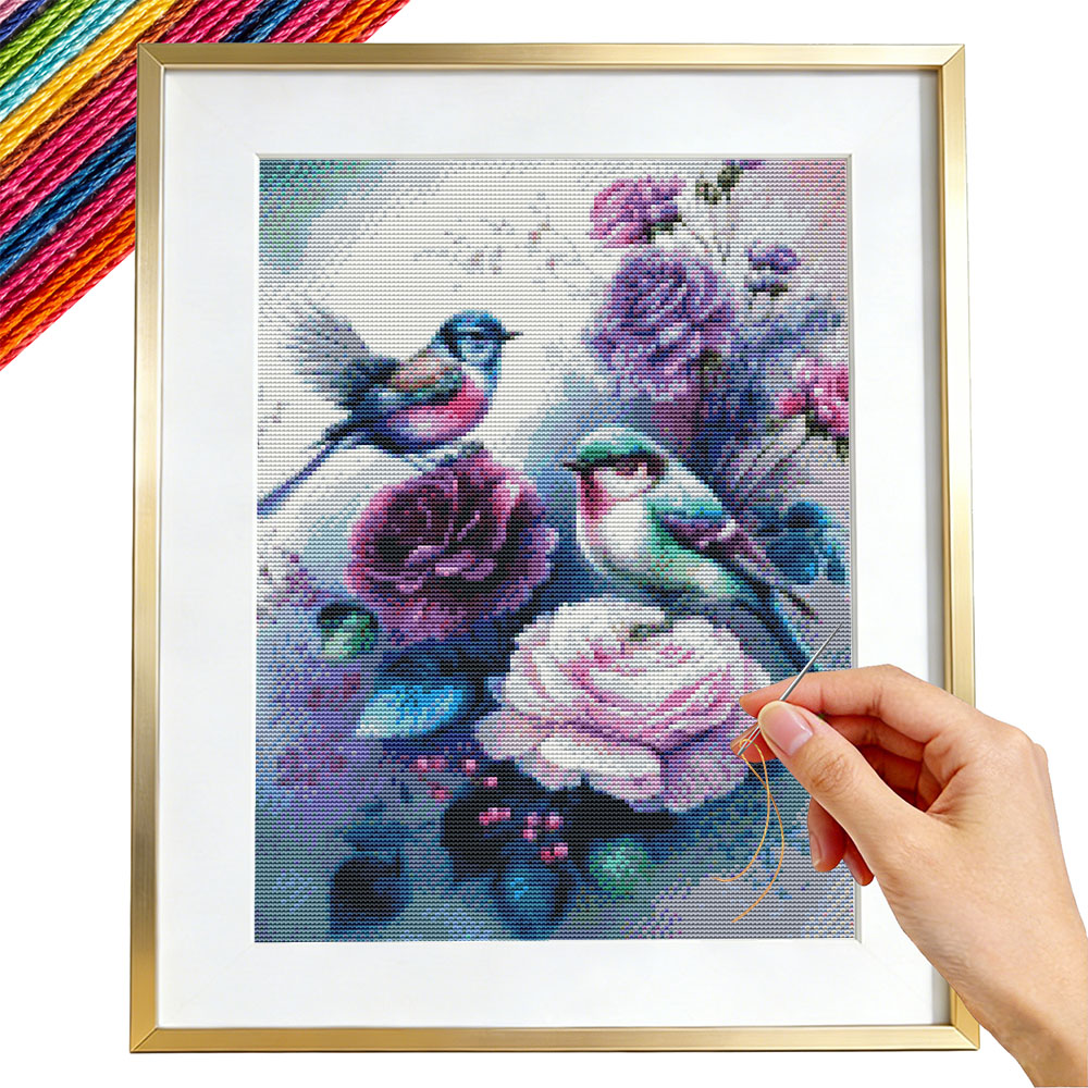 Embroidery Guide Paper - 11CT Cross Stitch Rose Flower Printed