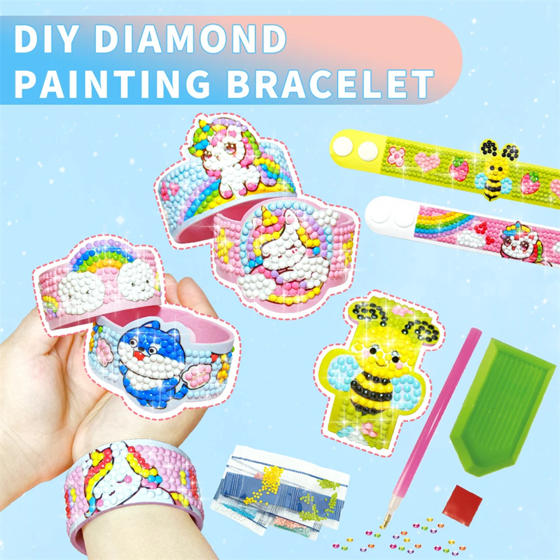 Embroidery Unicorn - 2pcs/set Handmade Diamond Painting Bracelet Cartoon