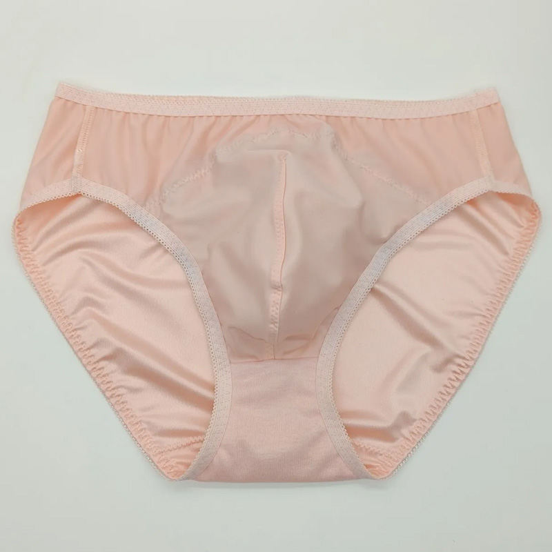 Embroidery Knit - Man's Lace Embroidery Pink Briefs Live