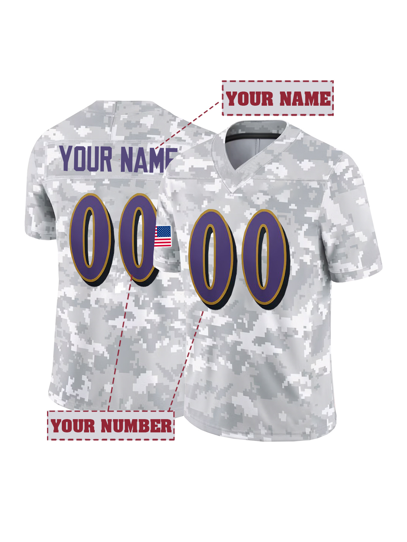 Embroidery Name - Customized Name And Number Design,Men's Football