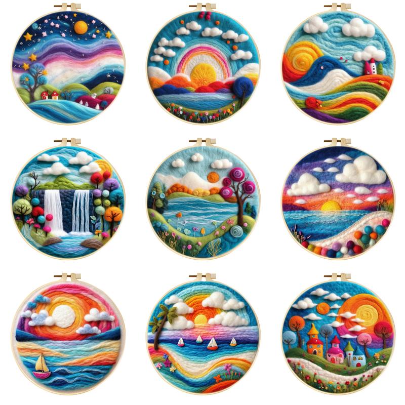 Embroidery Gift Ideas - SDOYUNO DIY Wool Felt Painting Embroidery