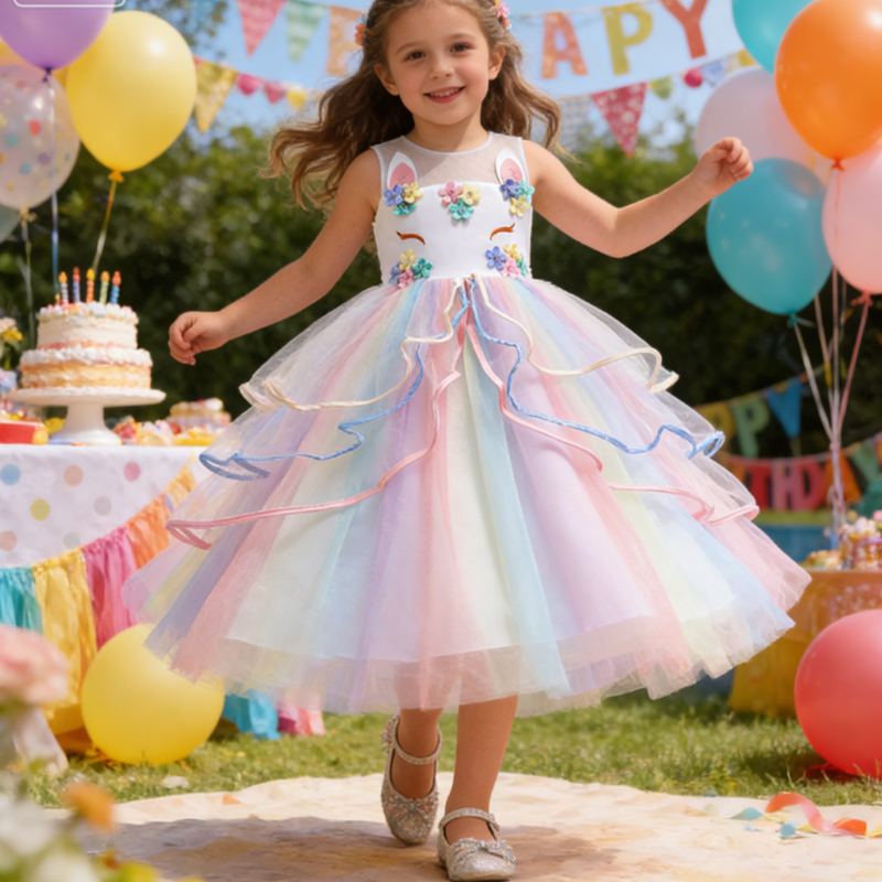 Embroidery Unicorn - Carnival Clothing Girl Colorful Girls Unicorn