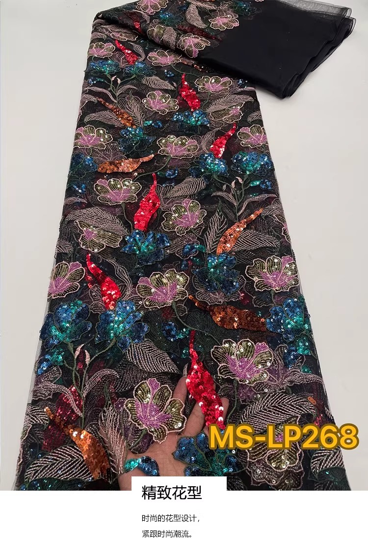 Embroidery Flower - 1yard Luxury Double color bead flower