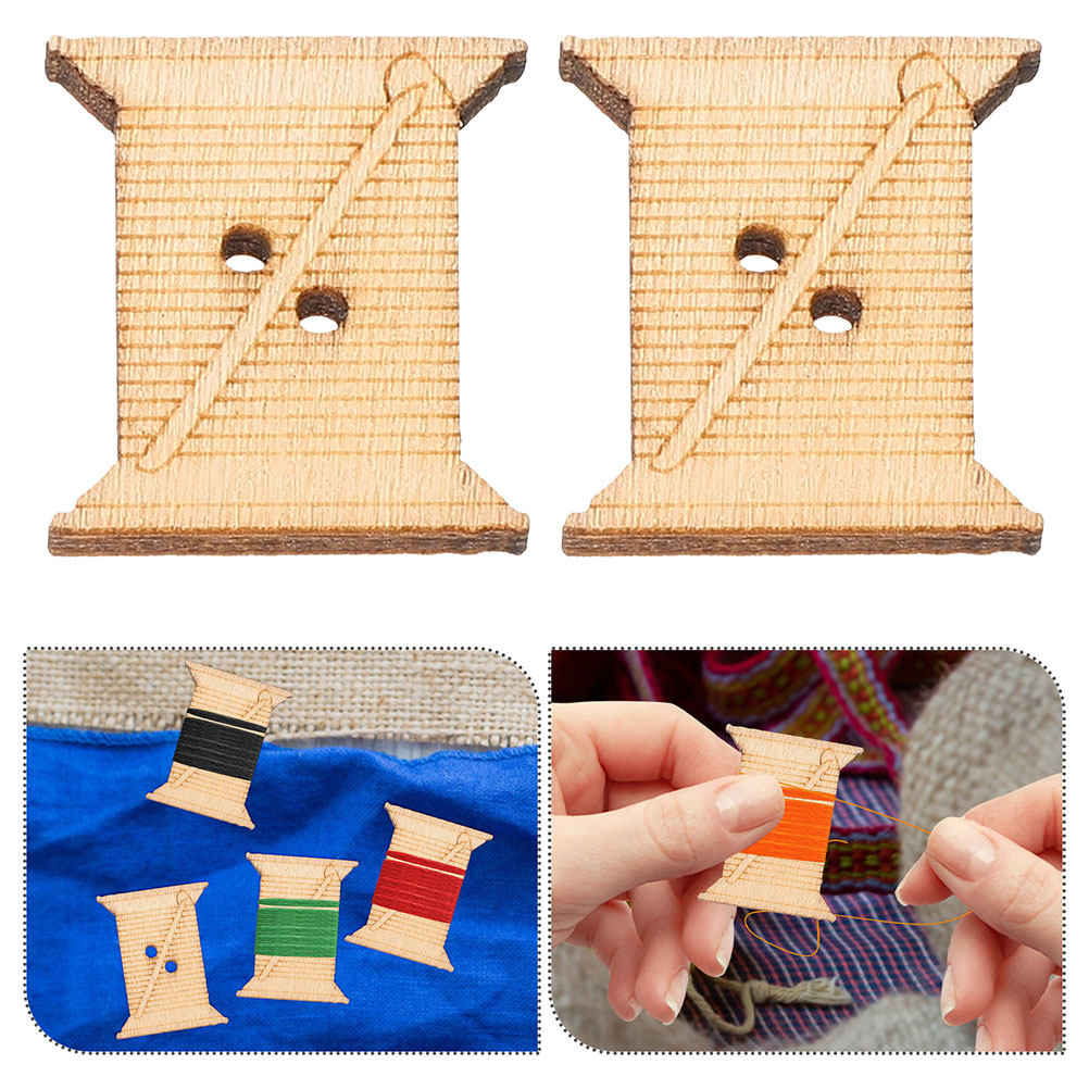 Embroidery Thread Yarn - 100Pcs Wooden Sewing Machine Thread Bobbins