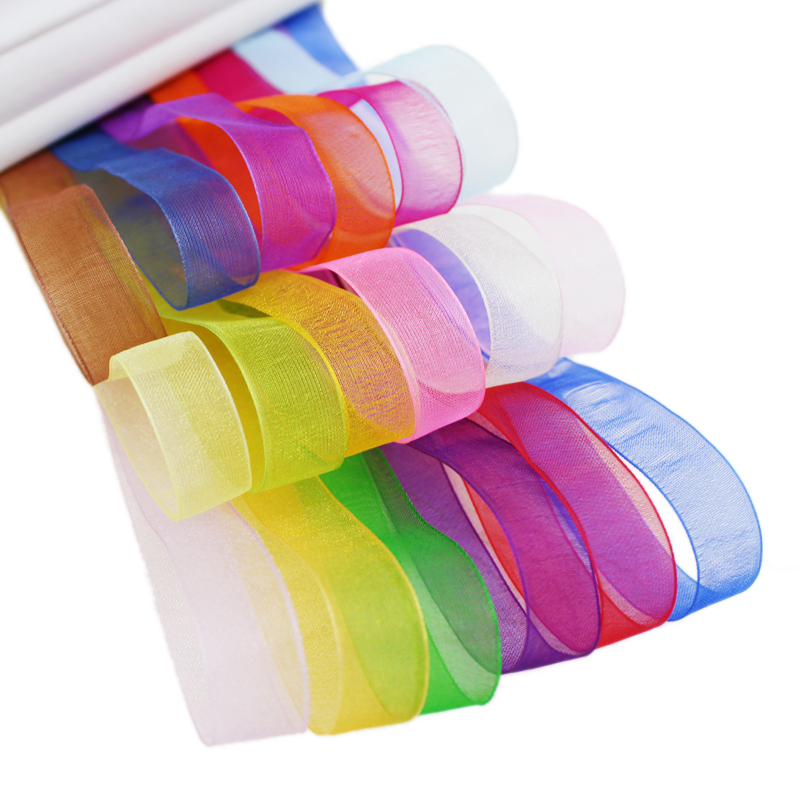 Embroidery Xmas - (50 Yards/Roll) 12mm Organza Ribbons Wholesale