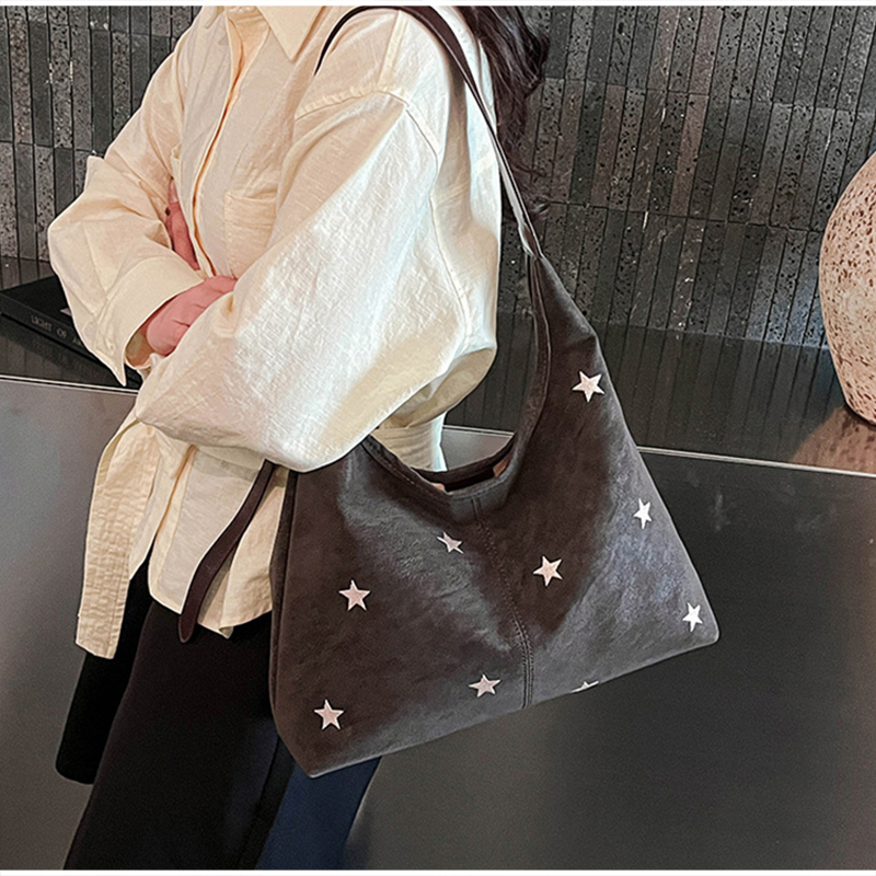 Star Patterned Suede Shoulder  - огляд і ціна Embroidery Motif