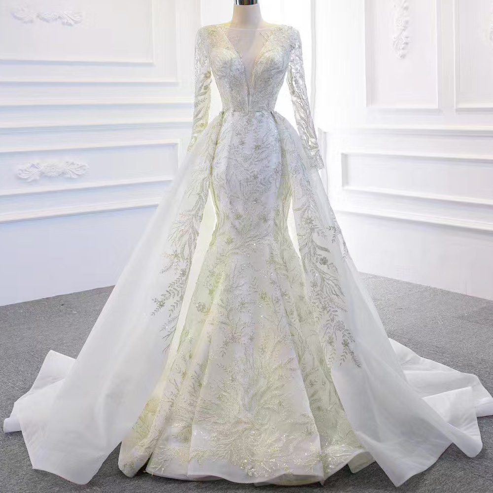 Detachable Train O-Neck Elegan - огляд і ціна Embroidery Organza