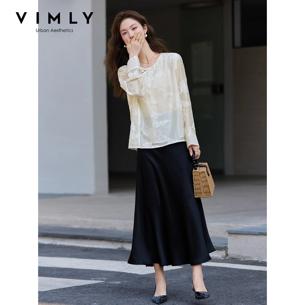 VIMLY Apricot New Chinese Embr - огляд і ціна Embroidery Blouse