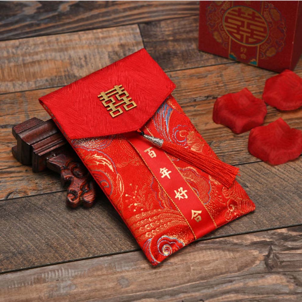 New Year Blessing Words Brocad - огляд і ціна Embroidery Red