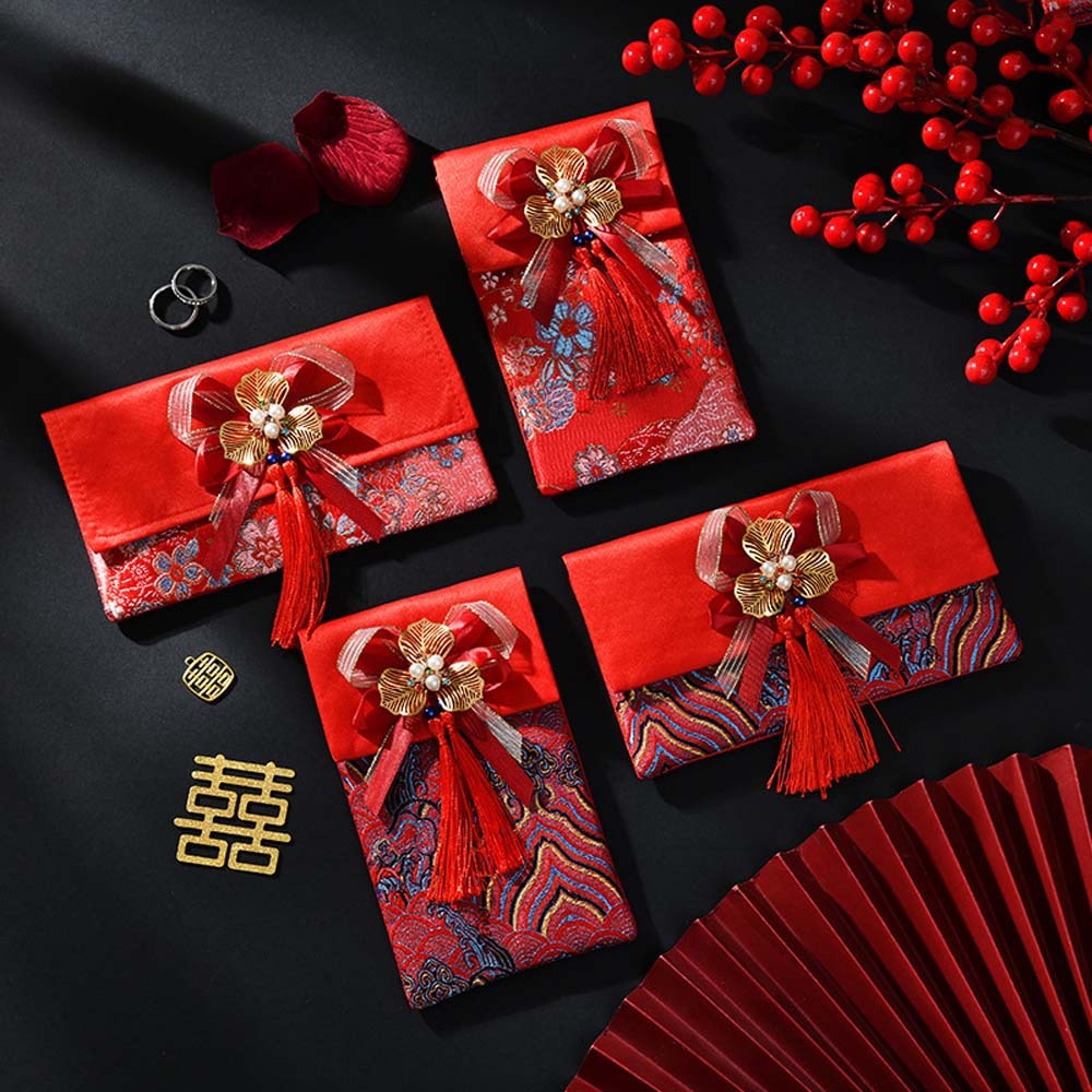 New Year Blessing Words Brocad - огляд і ціна Embroidery Red
