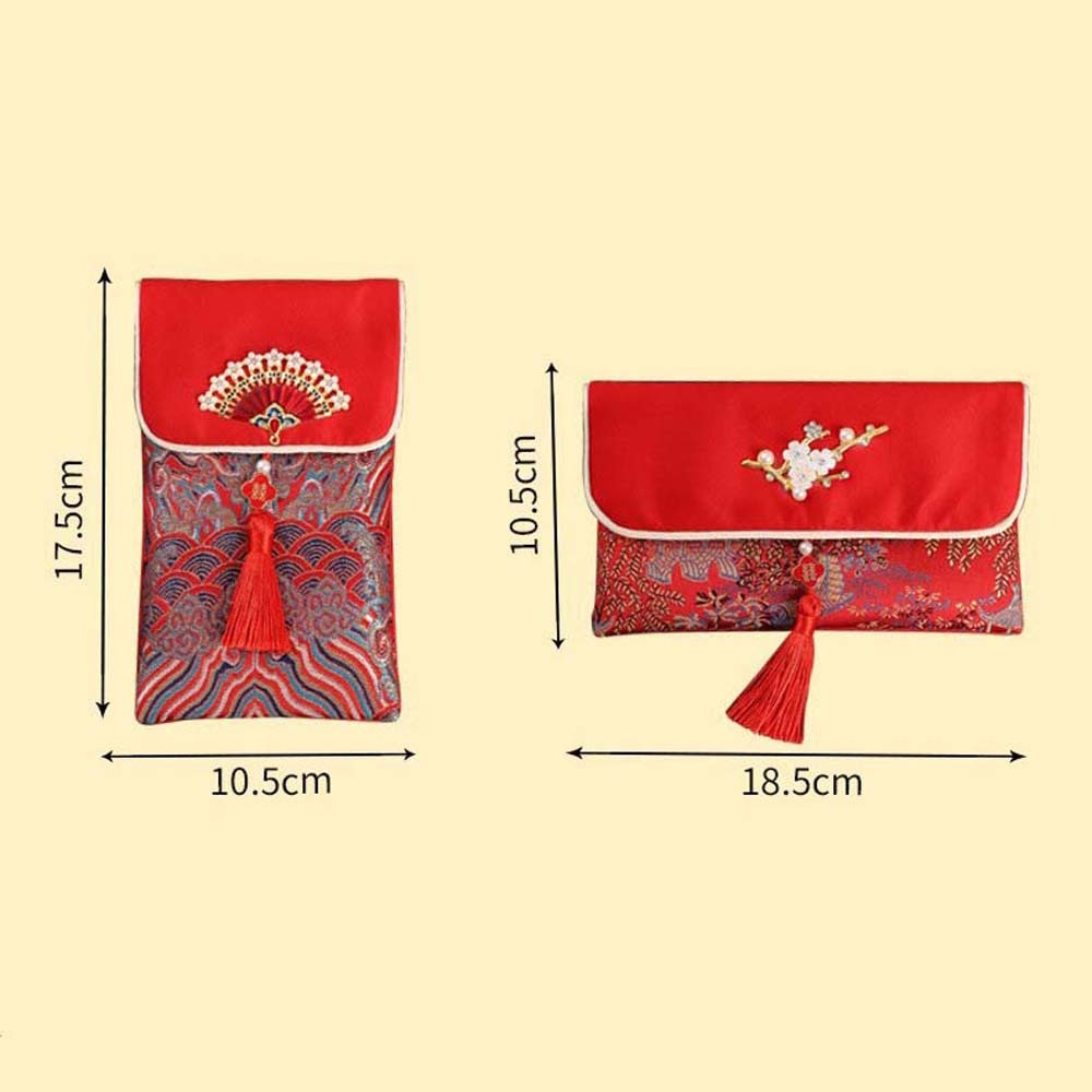 New Year Blessing Words Brocad - огляд і ціна Embroidery Red