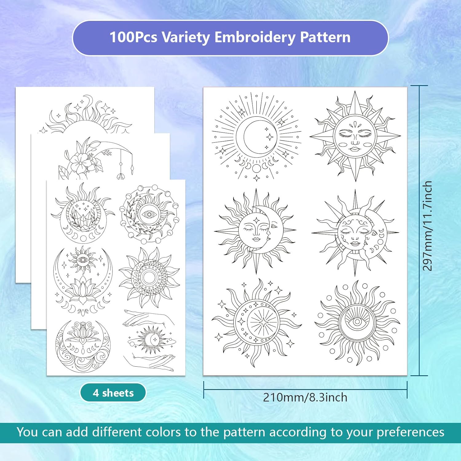 Sun Moon Pattern Water Soluble - огляд і ціна Embroidery Meaning