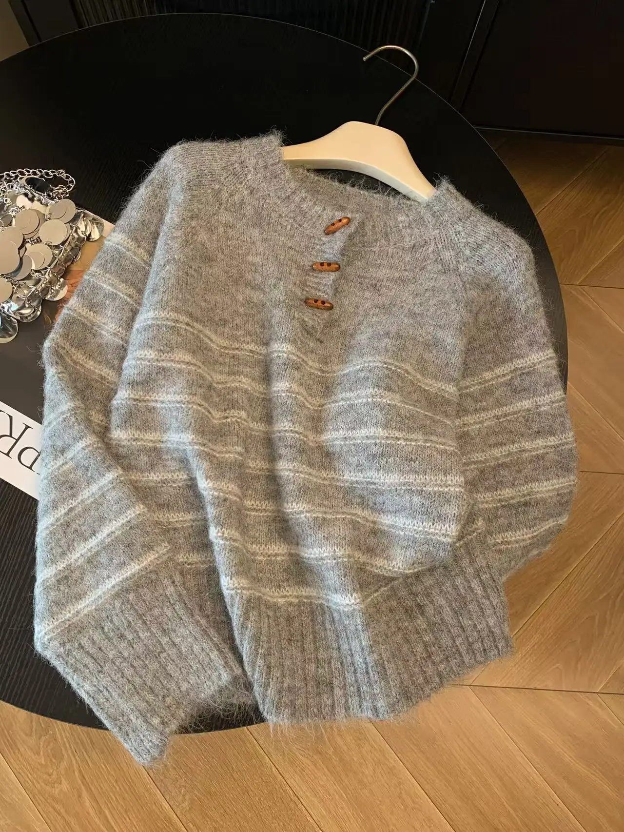 Autumn Winter Women's Striped  - огляд і ціна Embroidery Knit