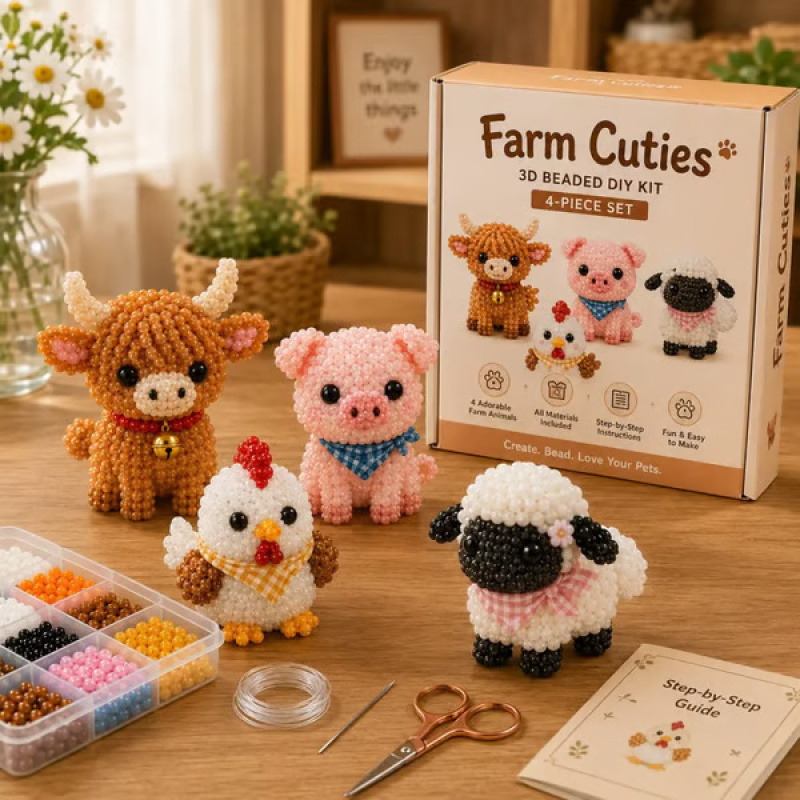 3D Beaded Animal Craft Kit DIY - огляд і ціна Embroidery Motif