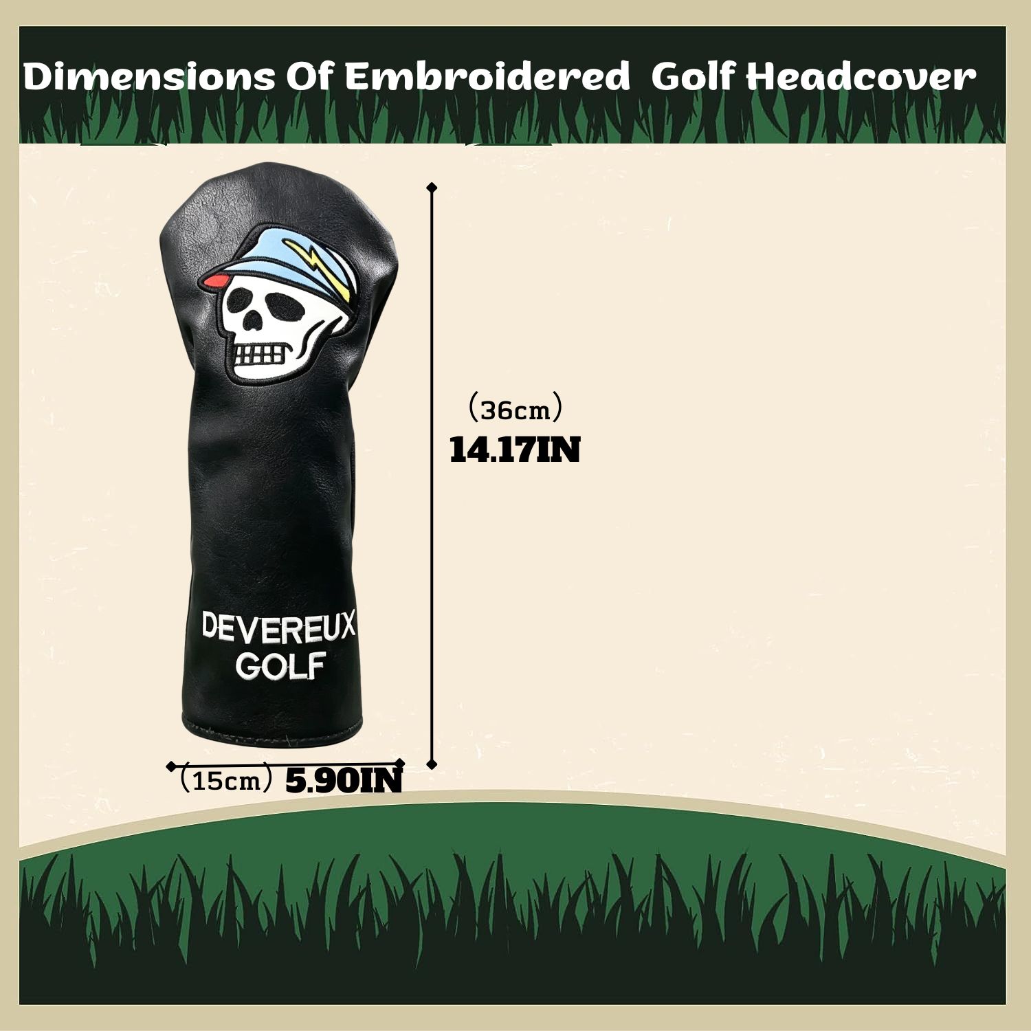 Skull Design Golf Club Driver  - огляд і ціна Embroidery Motif