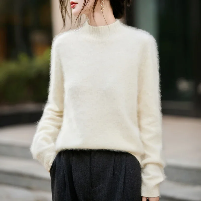 100% Wool Women's Fluffy High  - огляд і ціна Embroidery Knit