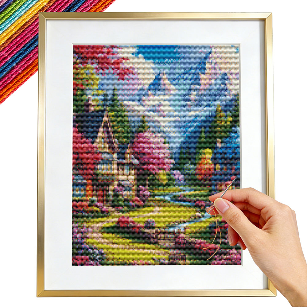Embroidery Kit House Landscape - огляд і ціна Embroidery Guide Paper