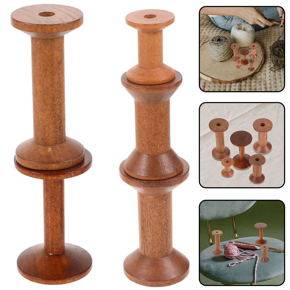 7Pcs Wooden Thread Spools Vint - огляд і ціна Embroidery Thread Yarn