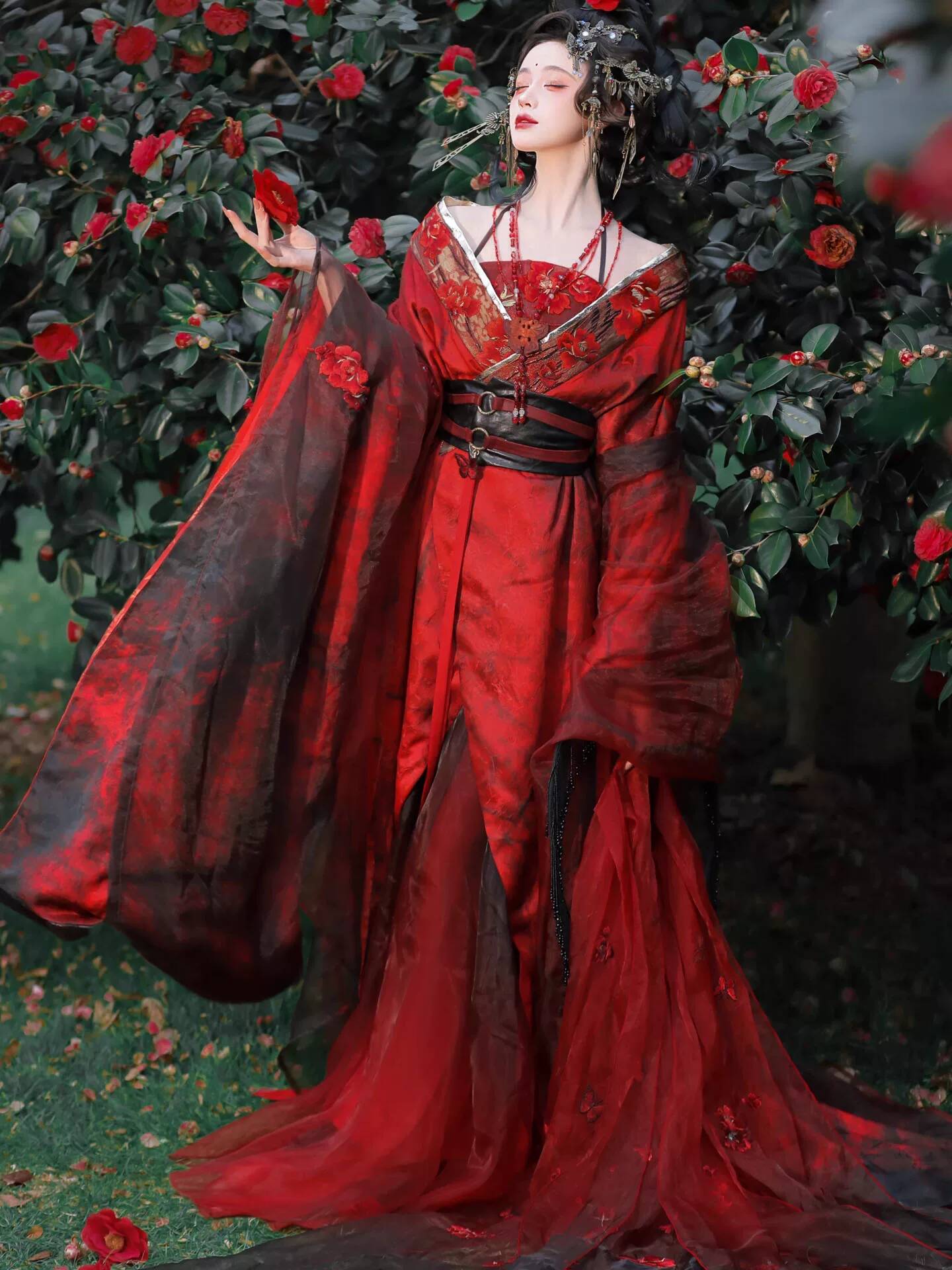 New Datura Red Hanfu Women Anc - огляд і ціна Embroidery Red