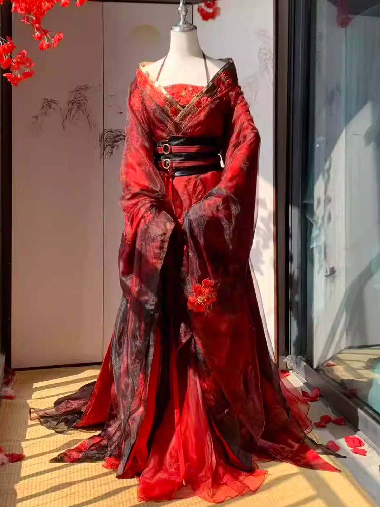 New Datura Red Hanfu Women Anc - огляд і ціна Embroidery Red