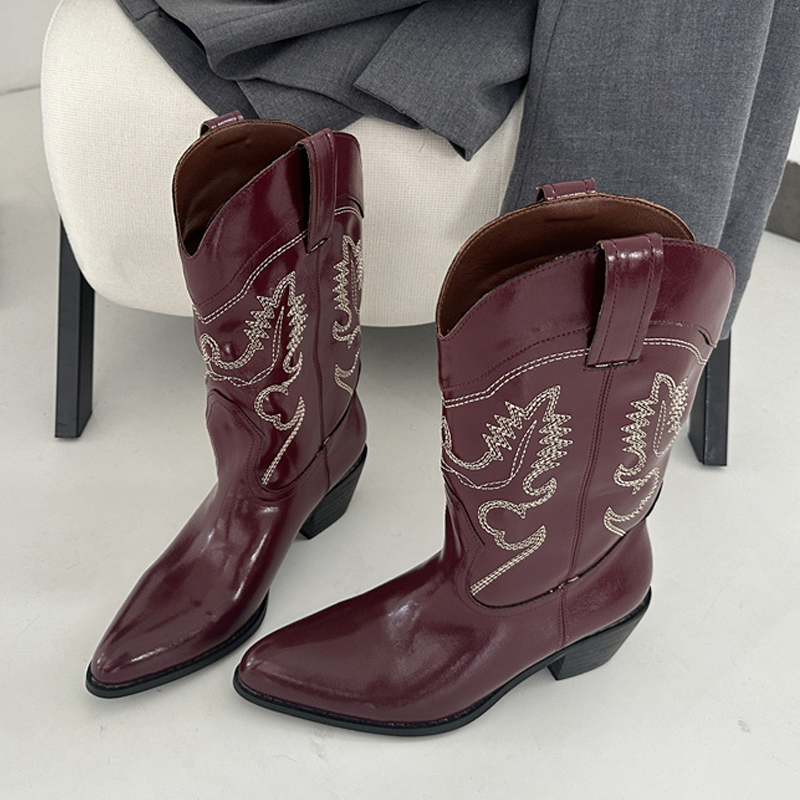 Liyke Designer Wine Red Leathe - огляд і ціна Embroidery Red