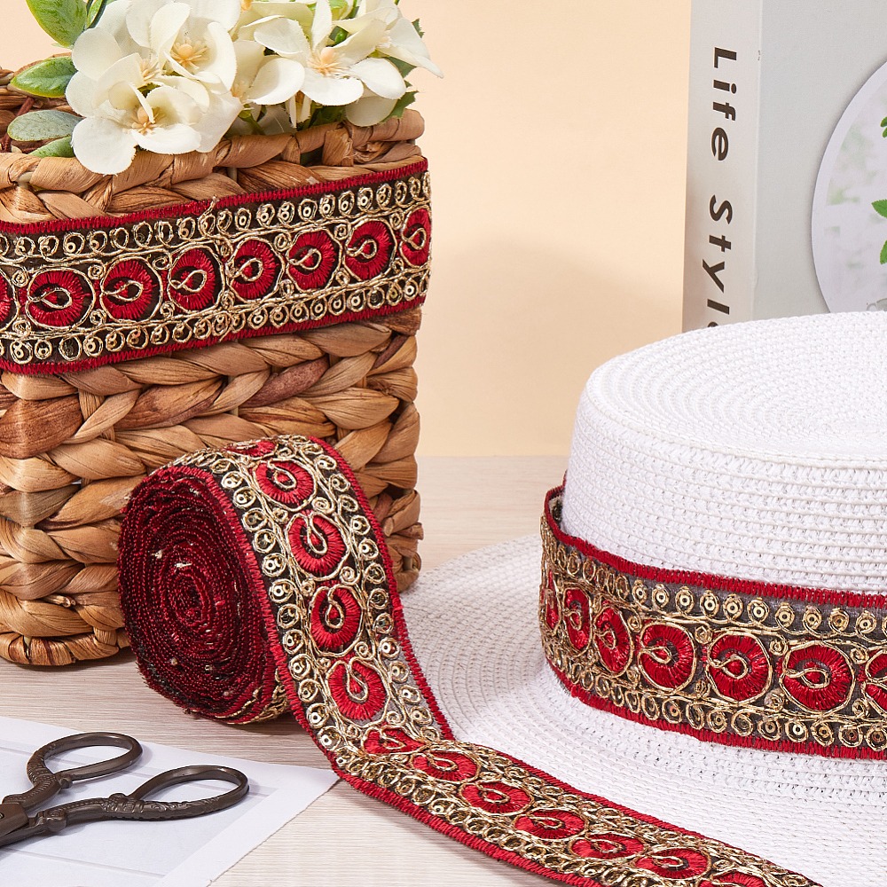 10 Yards 1.77 Inch Red Embroid - огляд і ціна Embroidery Red