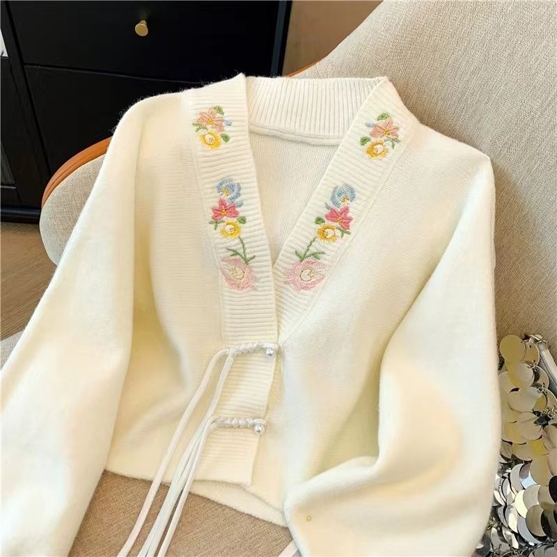 Cardigan Women V-neck New Chin - огляд і ціна Embroidery Thread Yarn