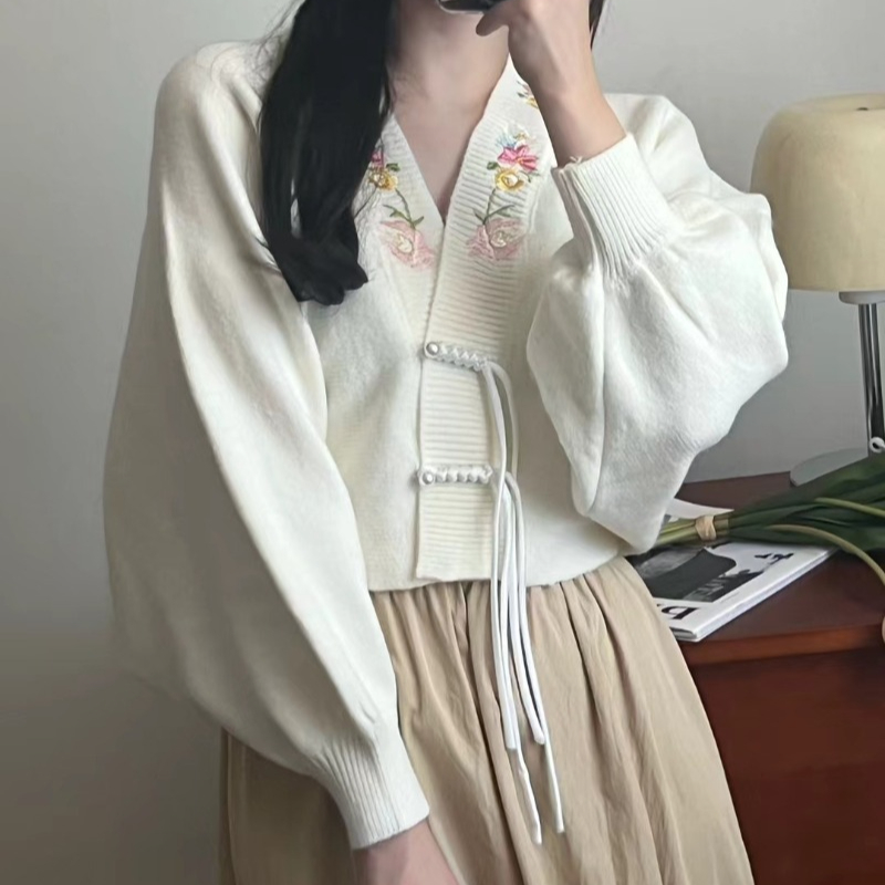 Cardigan Women V-neck New Chin - огляд і ціна Embroidery Thread Yarn