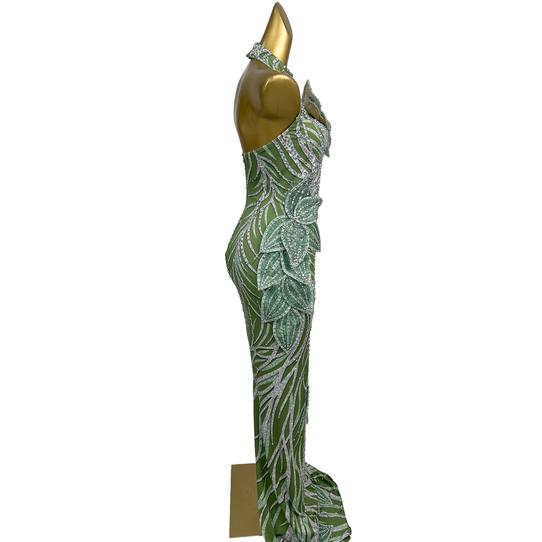 Pianye Green Halter Evening Go - огляд і ціна Embroidery Organza