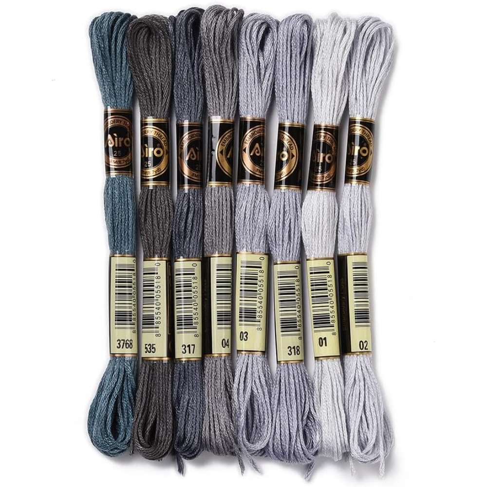 8 Skeins 70 Yards Grey Friends - огляд і ціна Embroidery Thread Yarn