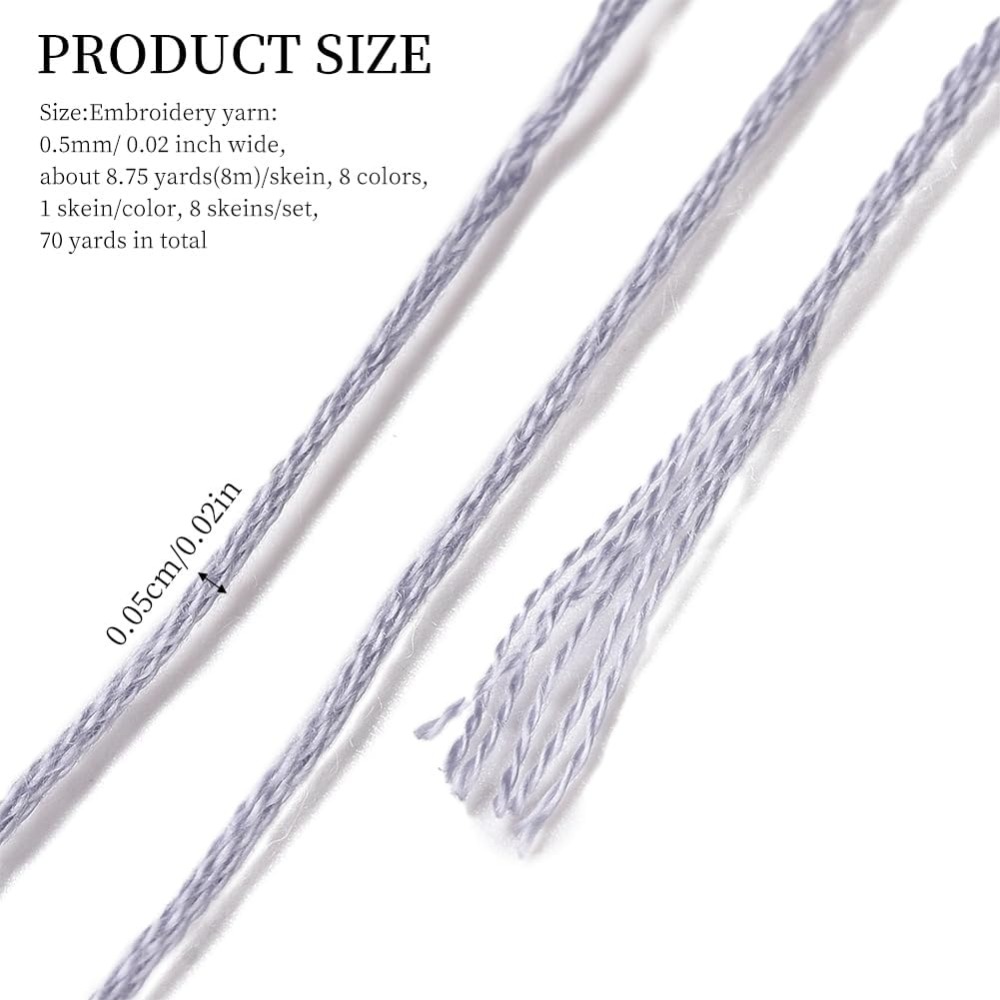 8 Skeins 70 Yards Grey Friends - огляд і ціна Embroidery Thread Yarn