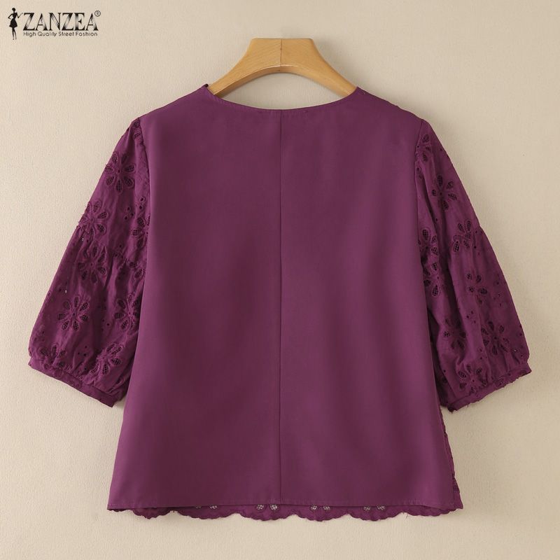 ZANZEA 2026 Eyelet Embroidery  - огляд і ціна Embroidery Blouse