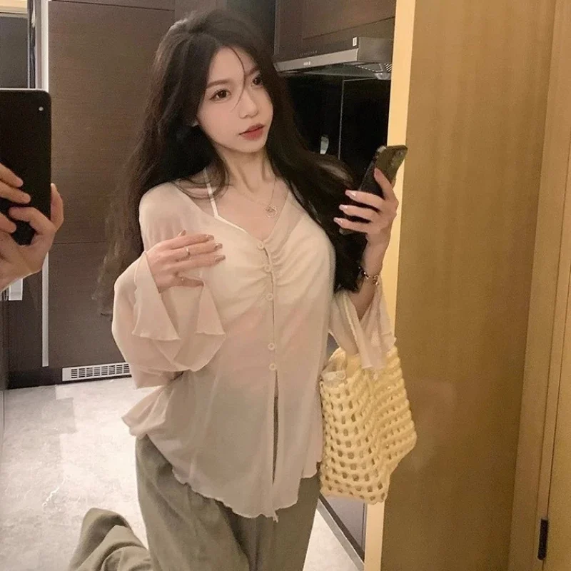 Sheer Flare Sleeve Blouse - Y2 - огляд і ціна Embroidery Blouse
