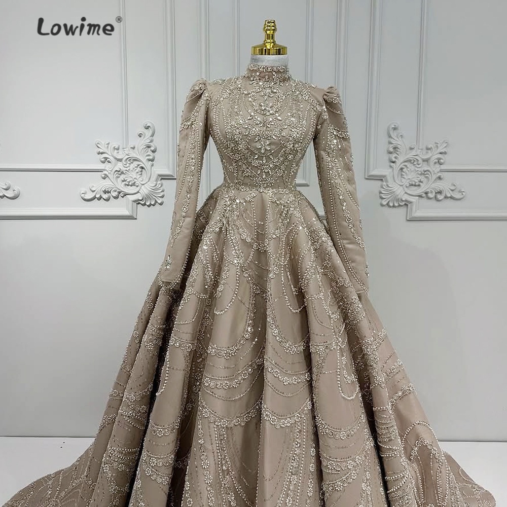 Retro Light Brown Muslim Eveni - огляд і ціна Embroidery Organza