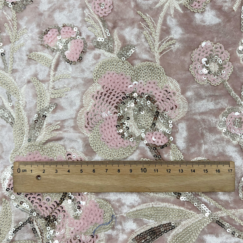 130cm Wide New Arrival Velvet  - огляд і ціна Embroidery Flower