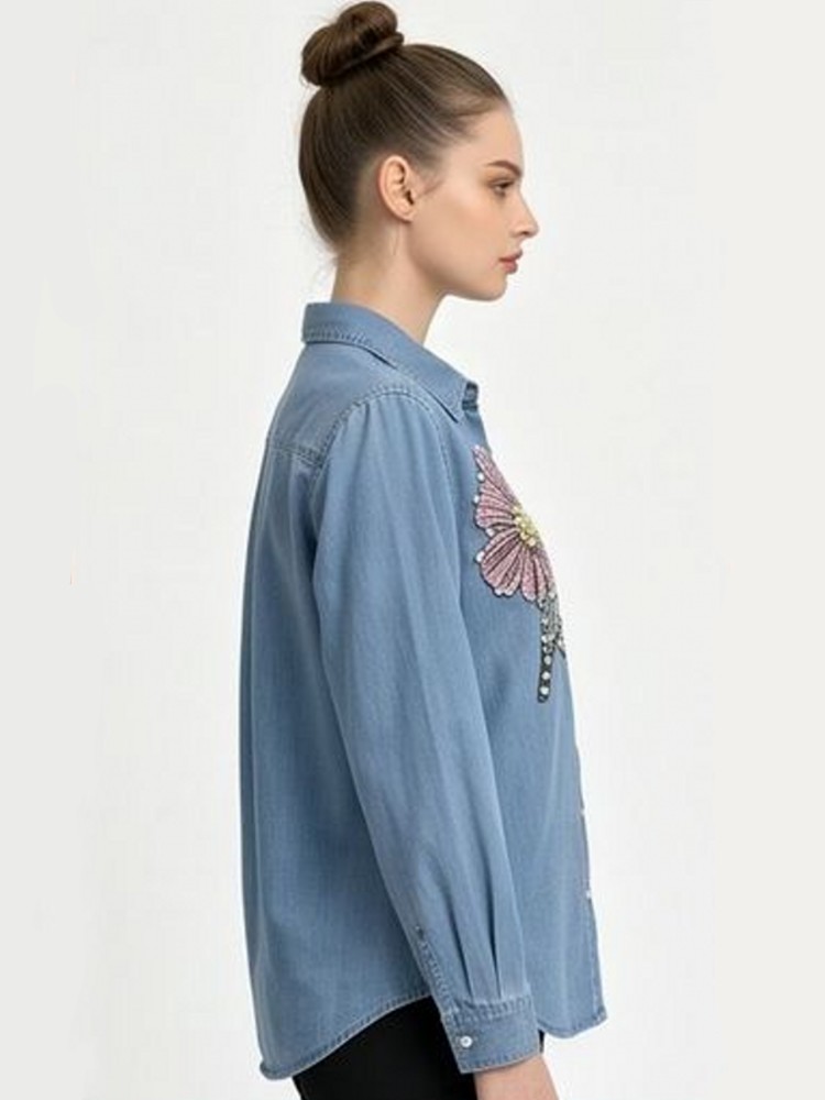 Women Denim Embroidery Blouses - огляд і ціна Embroidery Blouse