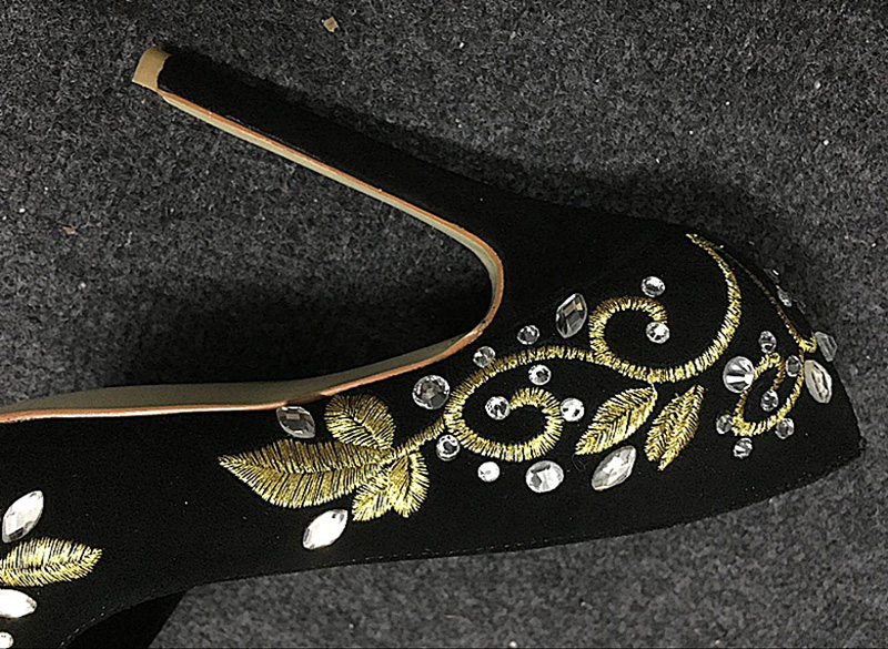 Bling Rhinestone Gold Silver F - огляд і ціна Embroidery Flower