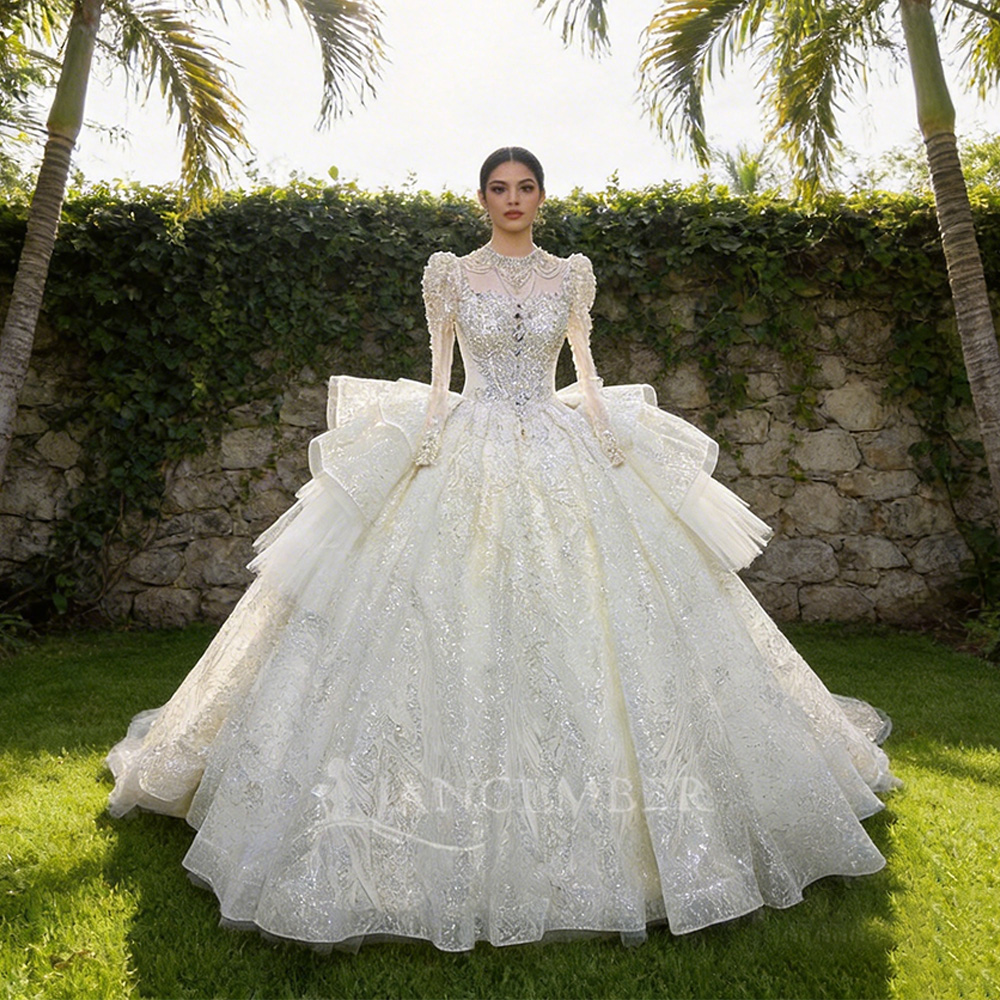 High Neck Chic Wedding Dress C - огляд і ціна Embroidery Organza