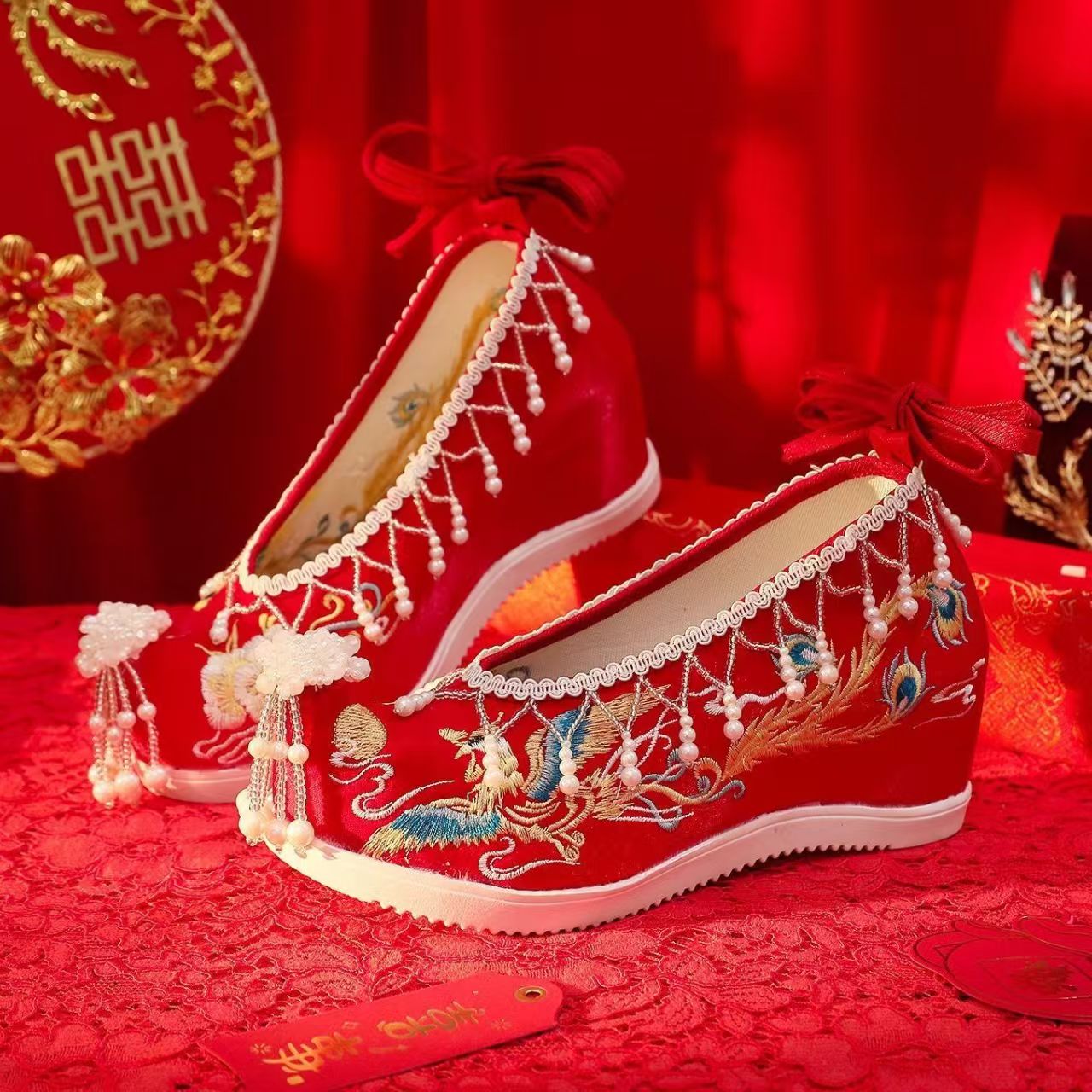 Women New Red Embroidered Wedd - огляд і ціна Embroidery Red