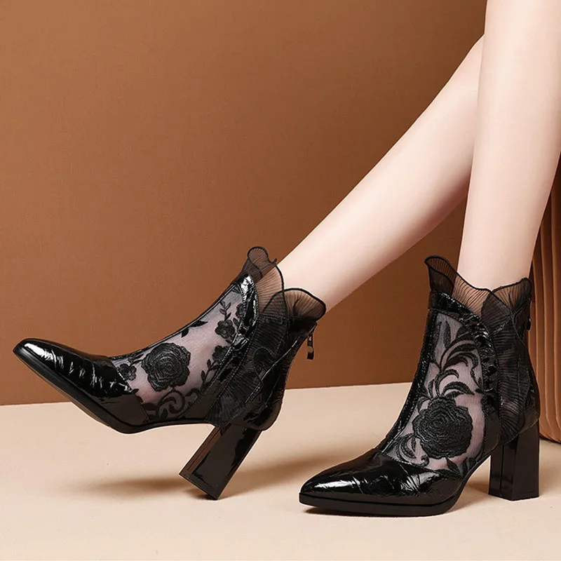 High Heels Women Sexy Embroide - огляд і ціна Embroidery Flower
