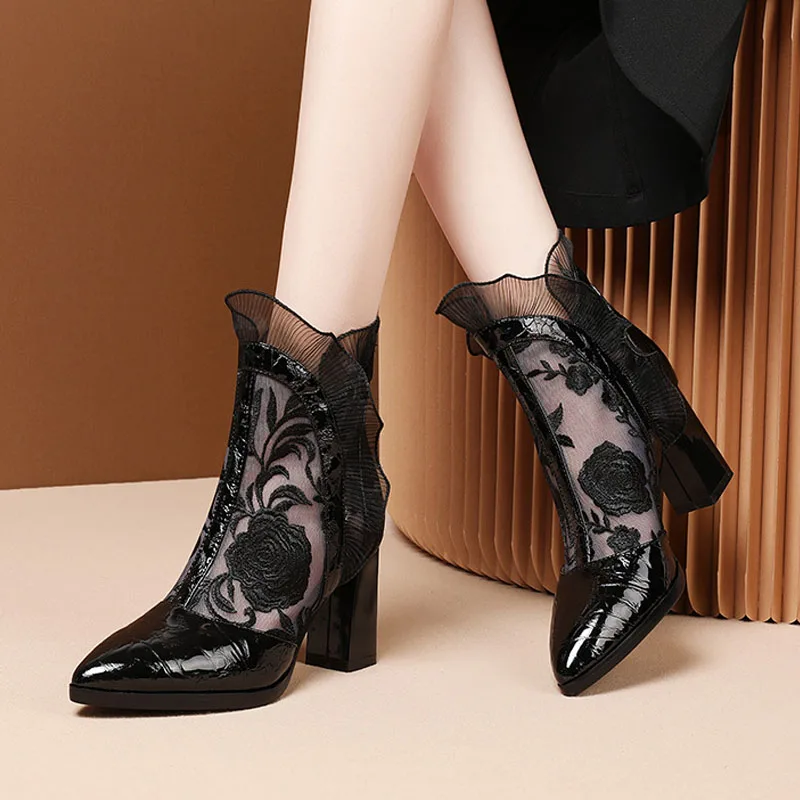 High Heels Women Sexy Embroide - огляд і ціна Embroidery Flower