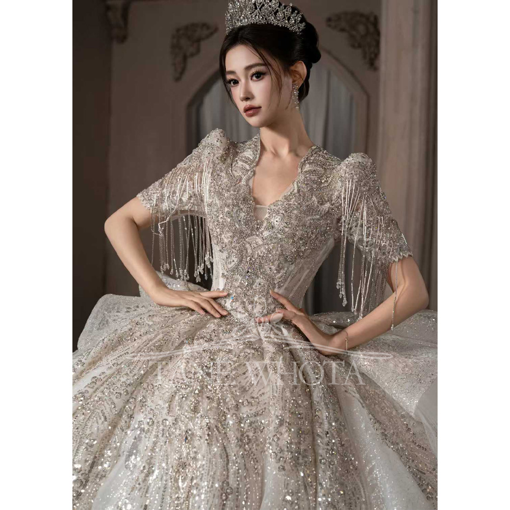 Luxury Scalloped Short Sleeve  - огляд і ціна Embroidery Organza