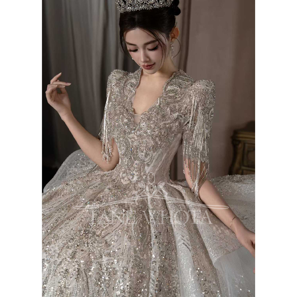Luxury Scalloped Short Sleeve  - огляд і ціна Embroidery Organza