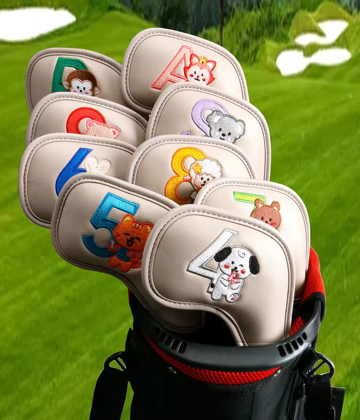 9Pcs Cute Cartoon Animal Golf  - огляд і ціна Embroidery Gift Ideas