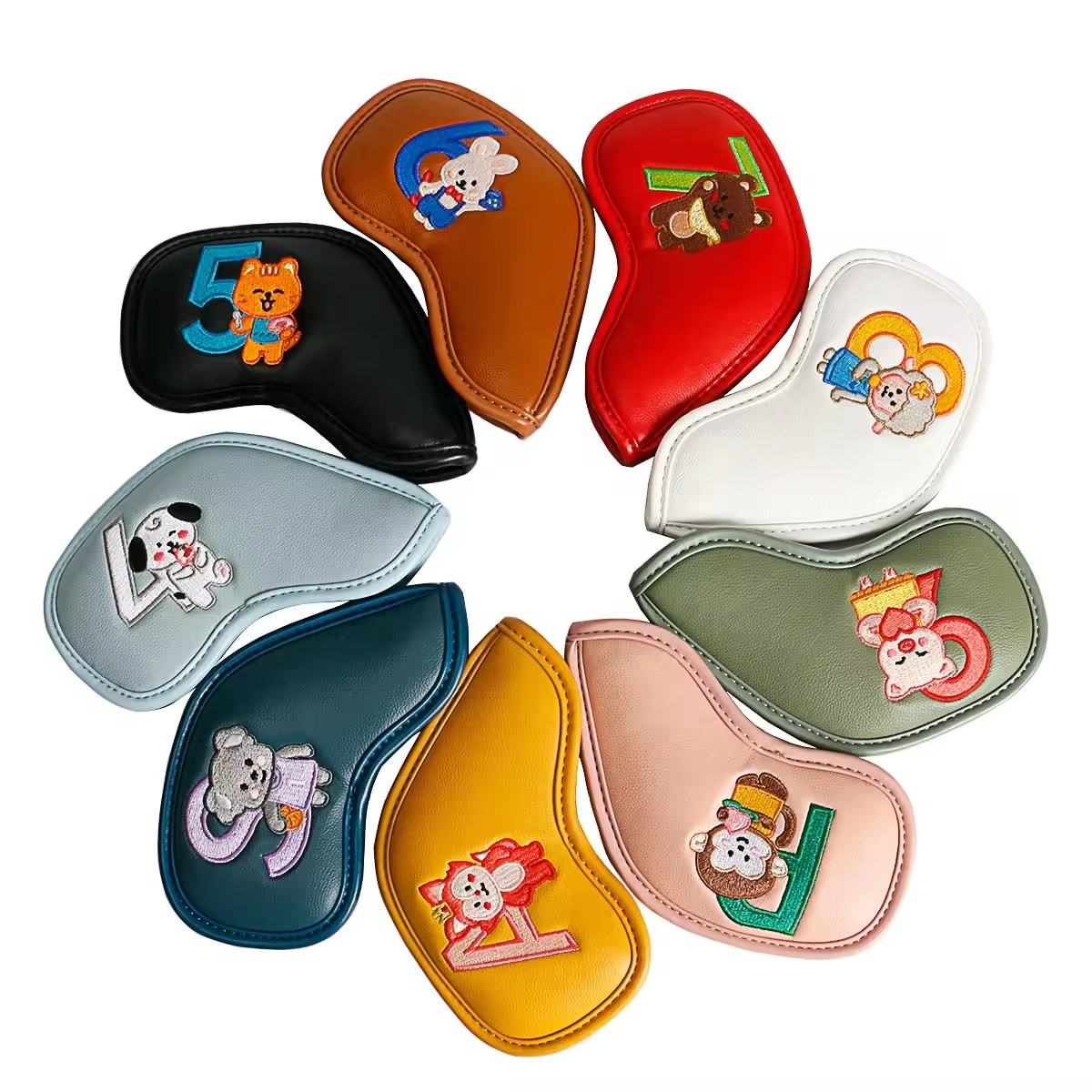 9Pcs Cute Cartoon Animal Golf  - огляд і ціна Embroidery Gift Ideas