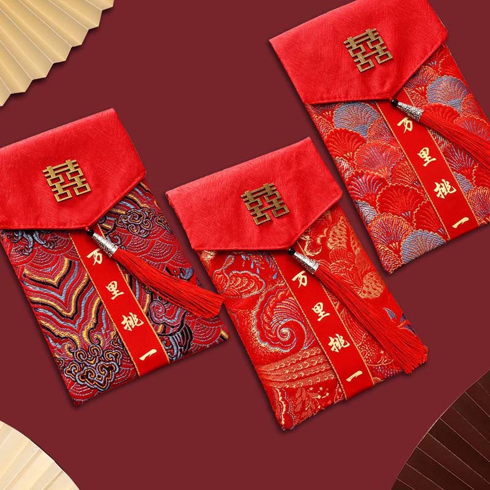 New Year Blessing Words Brocad - огляд і ціна Embroidery Red