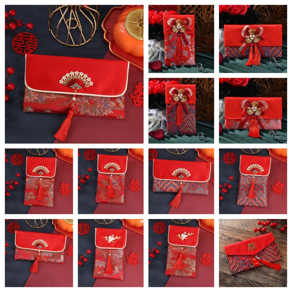New Year Blessing Words Brocad - огляд і ціна Embroidery Red