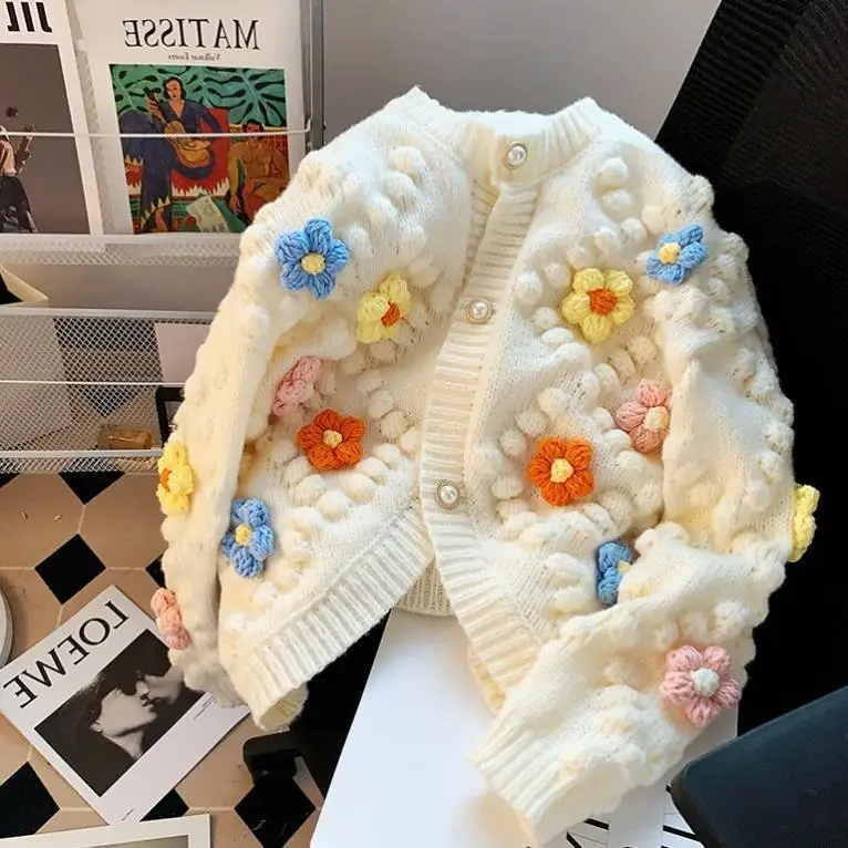 Kawaii Sweater 3D Flower Embro - огляд і ціна Embroidery Thread Yarn