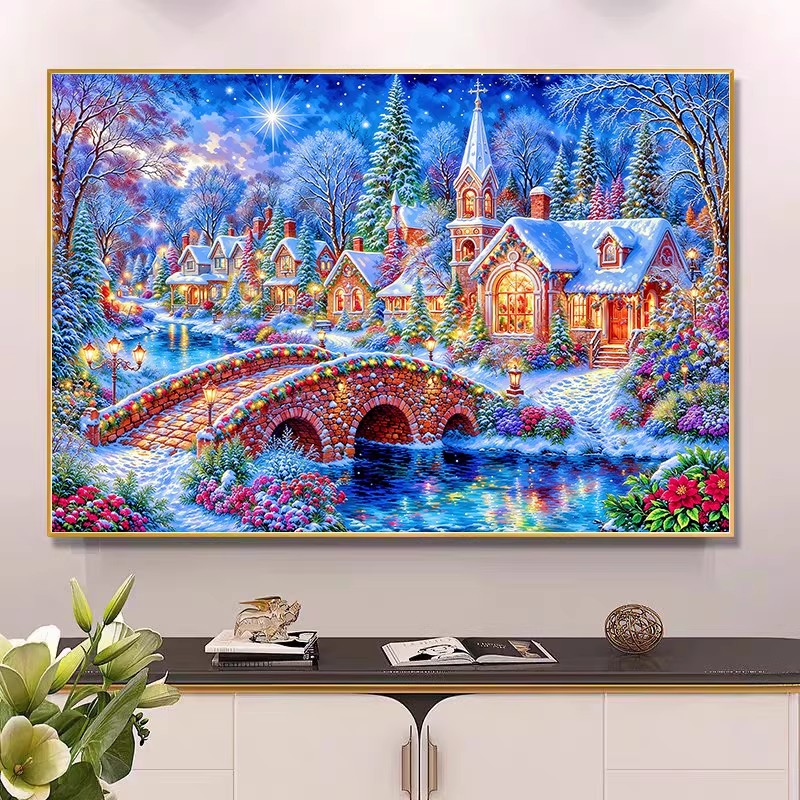 9ct 100x75cm Winter Church Emb - огляд і ціна Embroidery X Stitch
